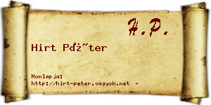 Hirt Péter névjegykártya