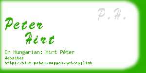 peter hirt business card
